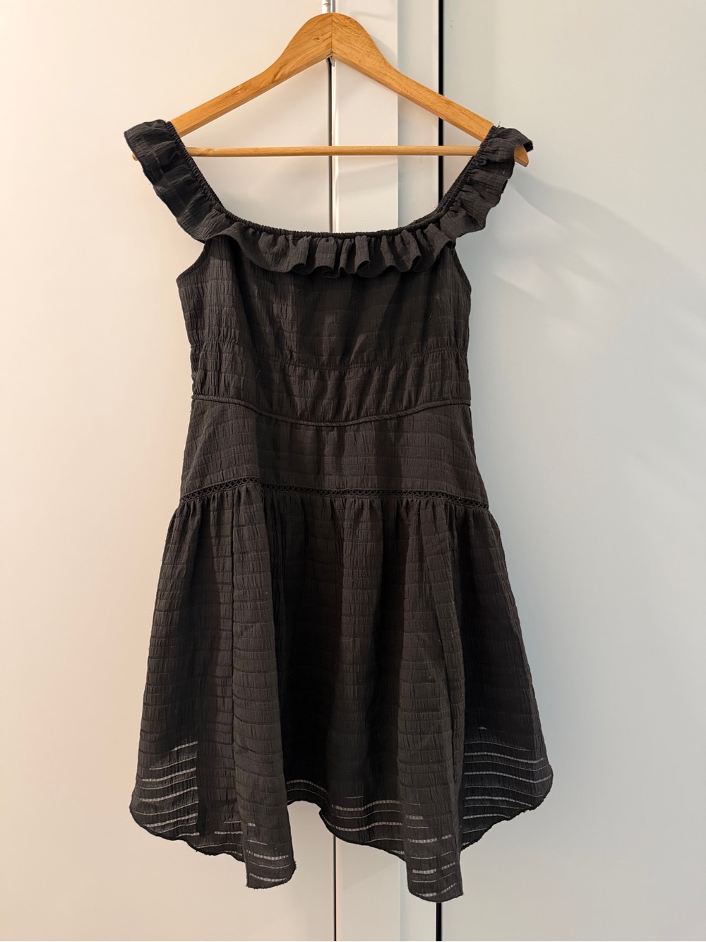 LBD Black Ruffle Mini Dress Wild Fable Size Medium